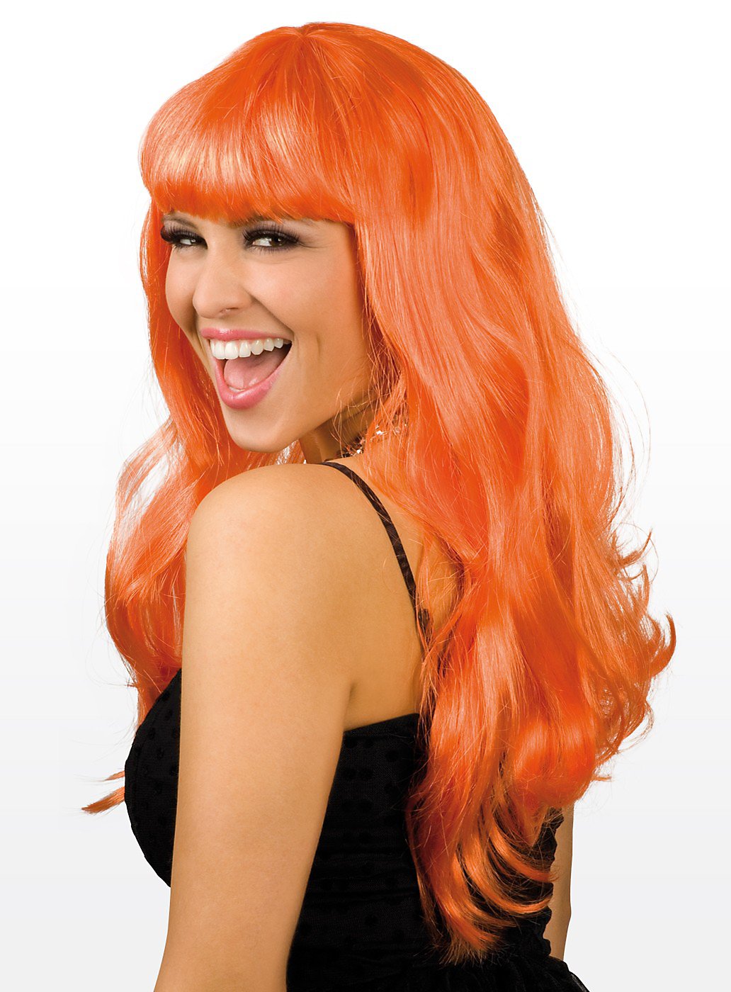 Lange Haare orange Perücke Lange Haare orange Perücke