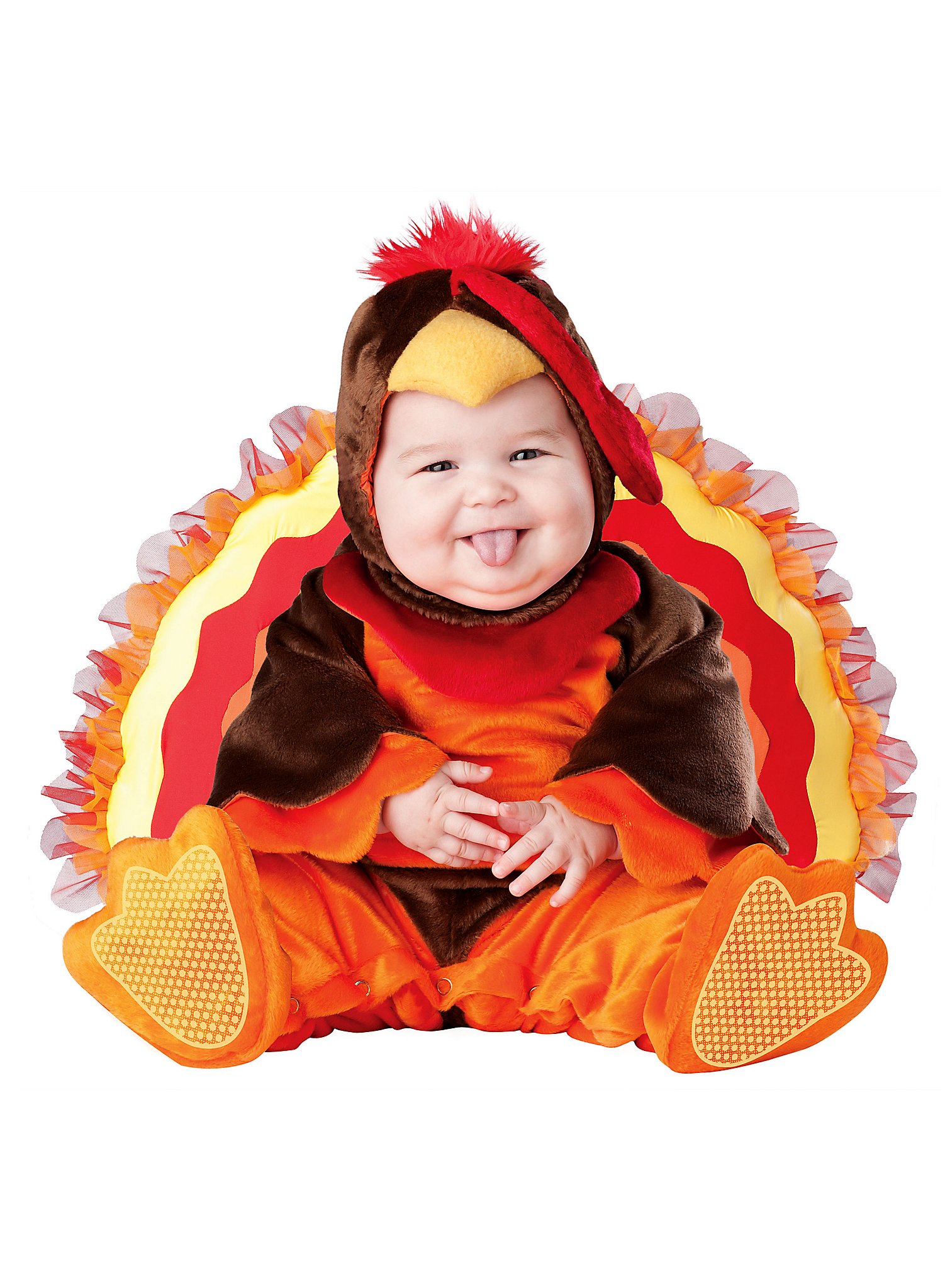 Truthahn Babykostüm | Tierkostüm für Kinder | Größe: 86-92 | Farbe: Orange