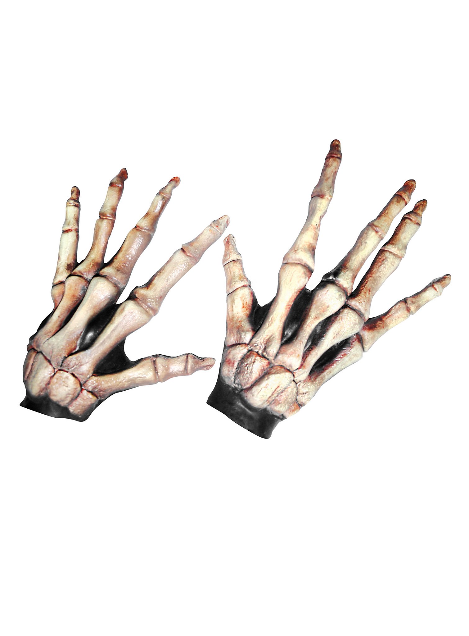 Langfinger Skeletthände knochenfarben aus Latex