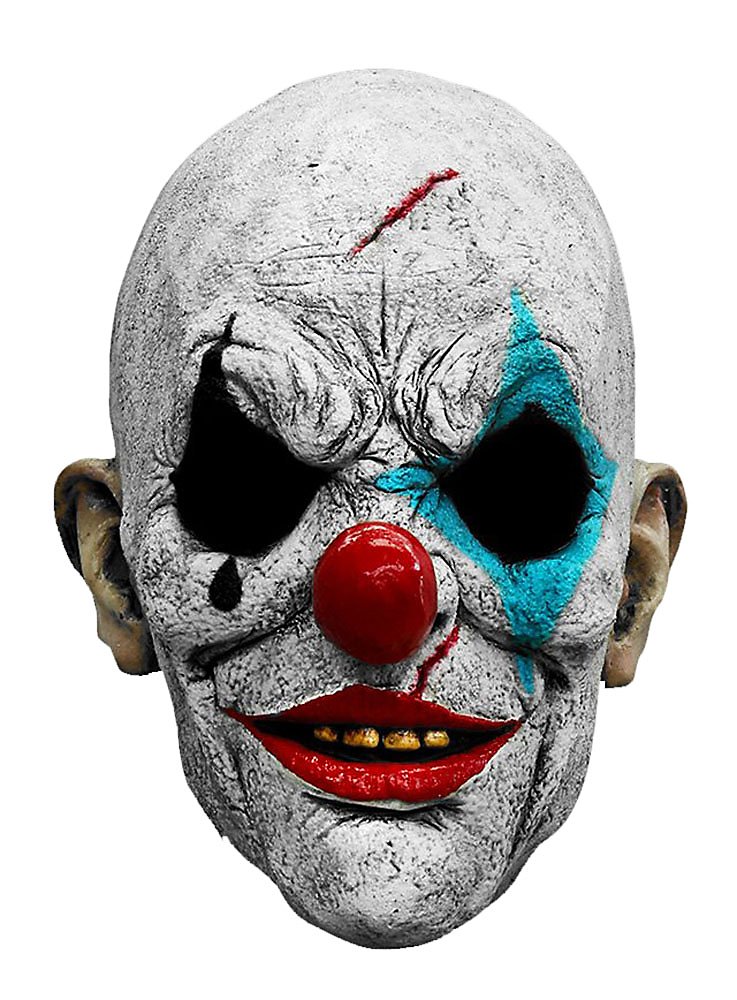 Horror Clown Maske des Grauens aus Latex | Halloween Maske | Größe: | Farbe: Weiß
