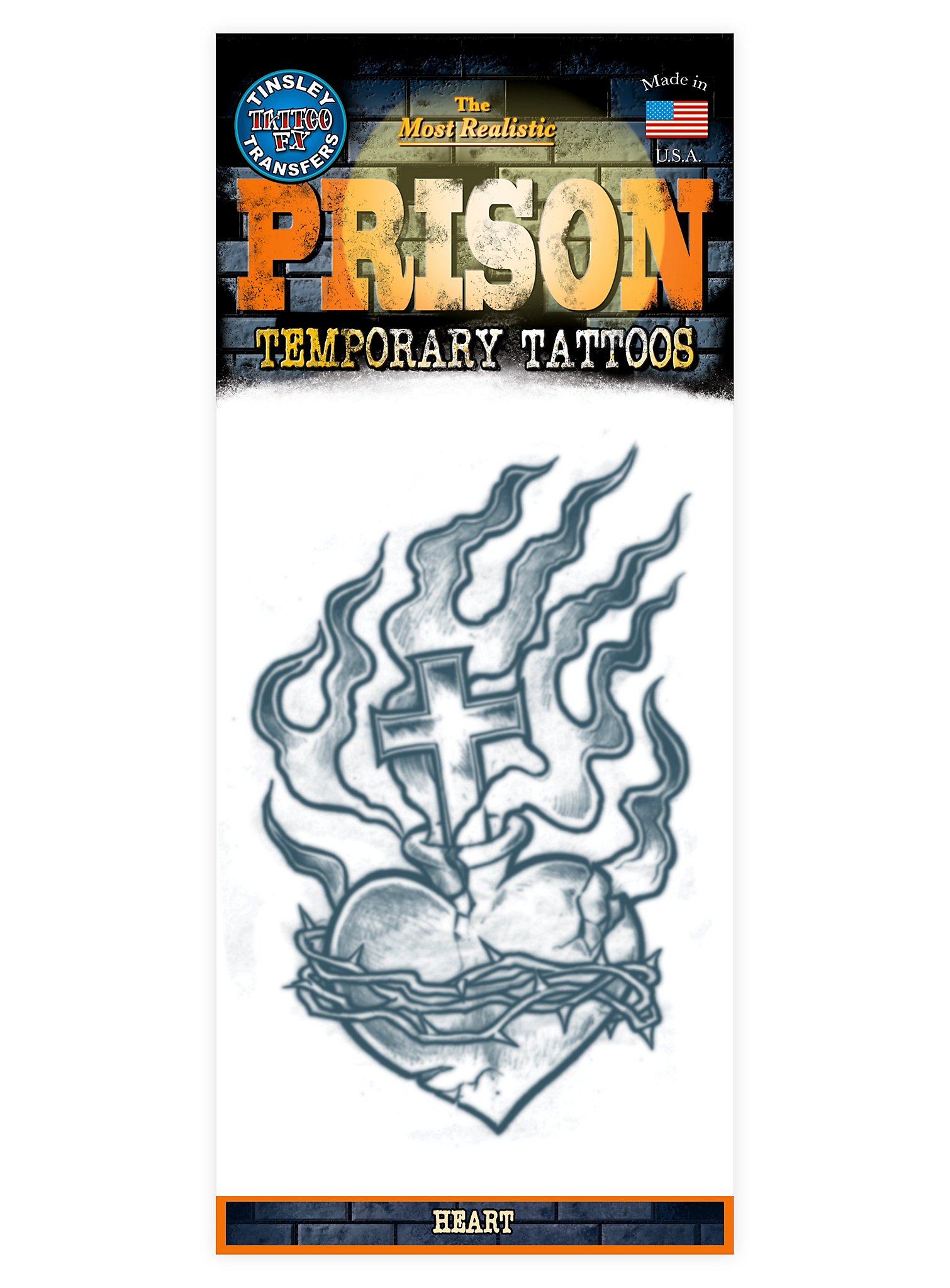 Tatuaje Adhesivo Corazón Ardiente