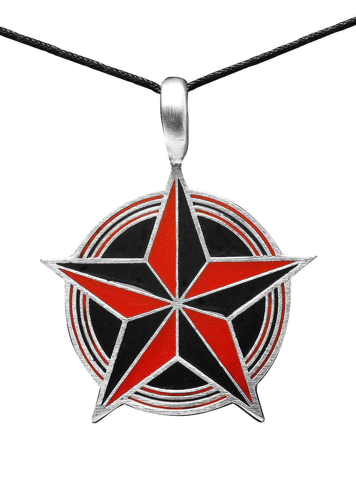 Collana a cinque stelle rosso-nero