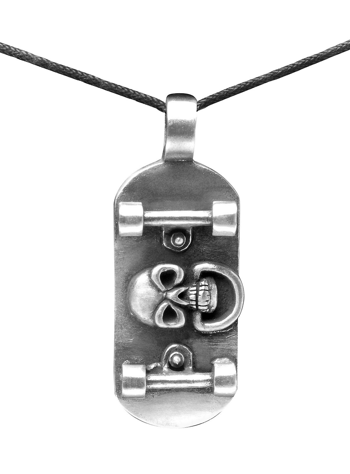 Collier skate-board tête de mort