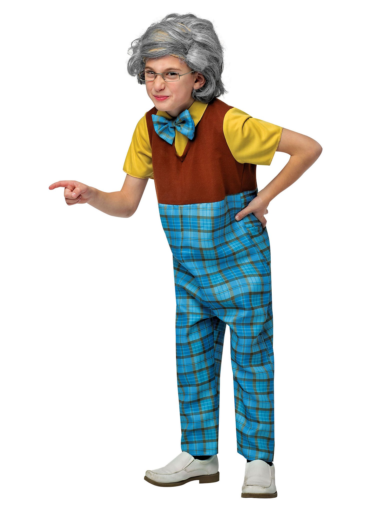Opa Kinderkostüm | Halloween Kostüm für Jungs | Größe: 104-116 | Farbe: Blau