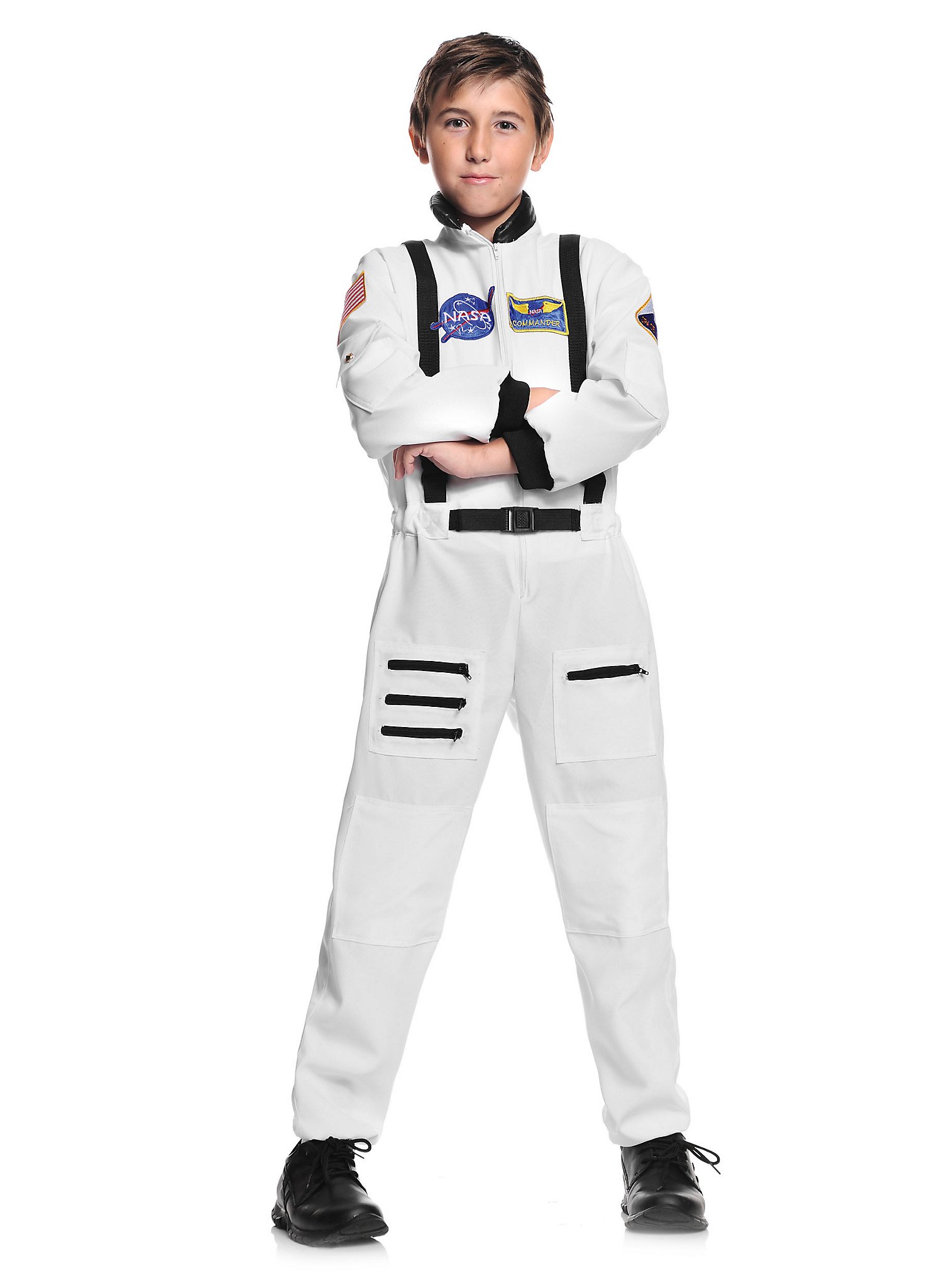 Raumfahrer Kinderkostüm | Halloween Kostüm für Jungs | Größe: 122-134 | Farbe: Weiß