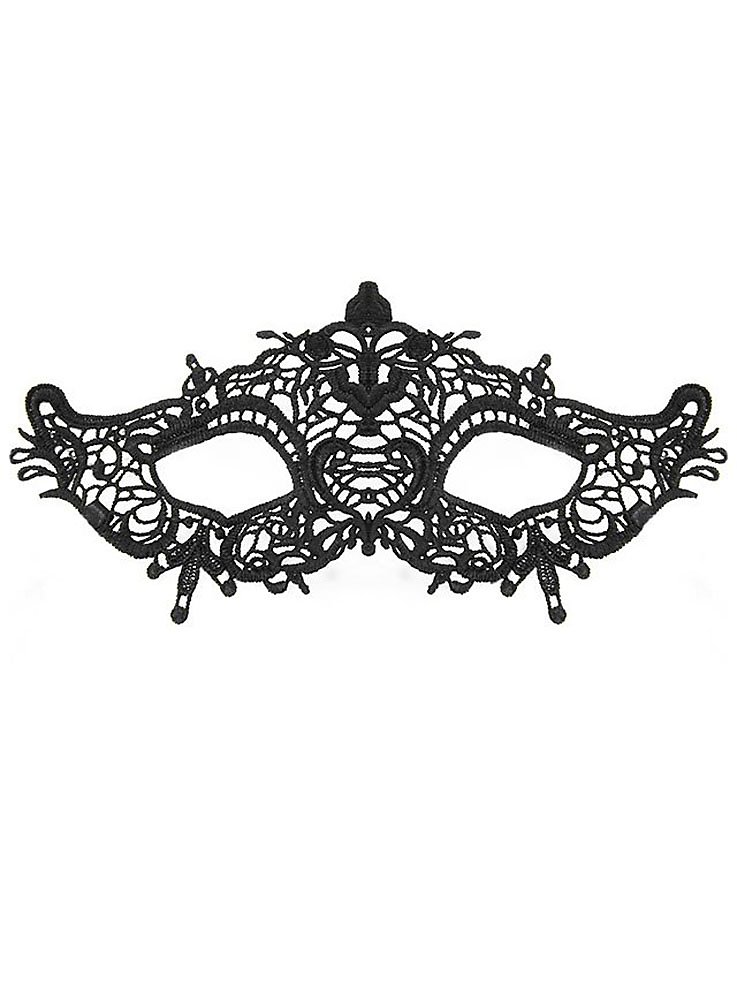 Zwart kanten masker Fleur-de-Lis