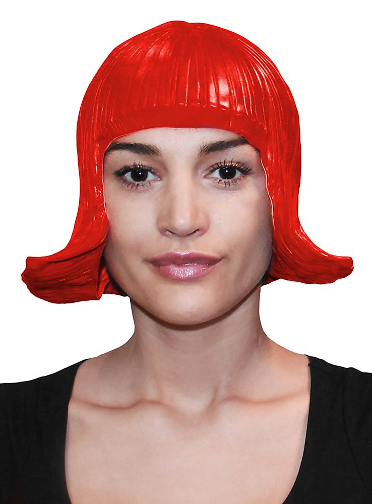 Comic Lady Latexperücke rot Comic Lady Latexperücke rot