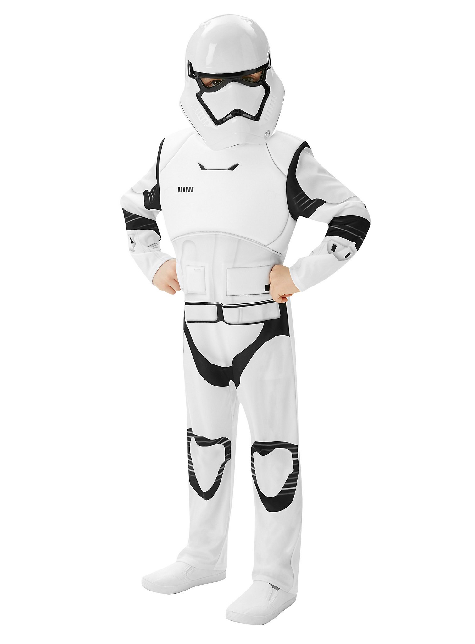 Stormtrooper Kinderkostüm Erste Ordnung | Halloween Kostüm für Jungs | Größe: 116 | Farbe: Weiß