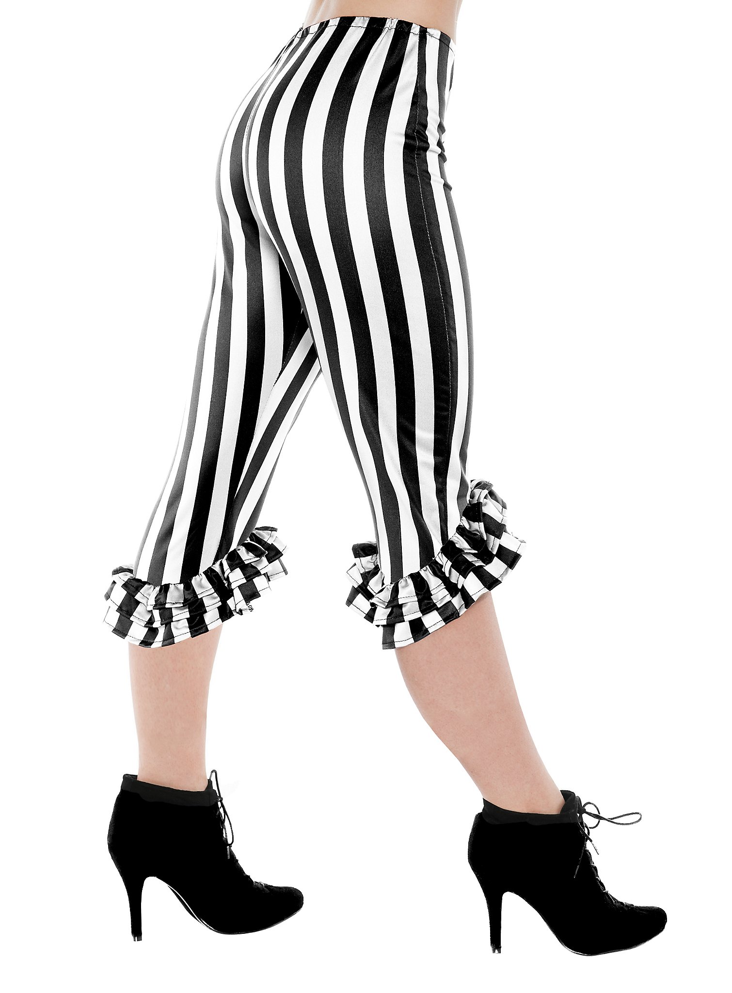 Capri pants with frills white