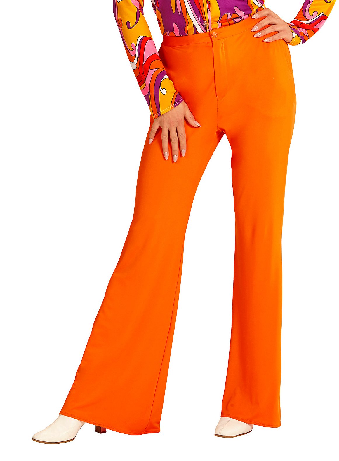 Pantalon femme années 70 orange