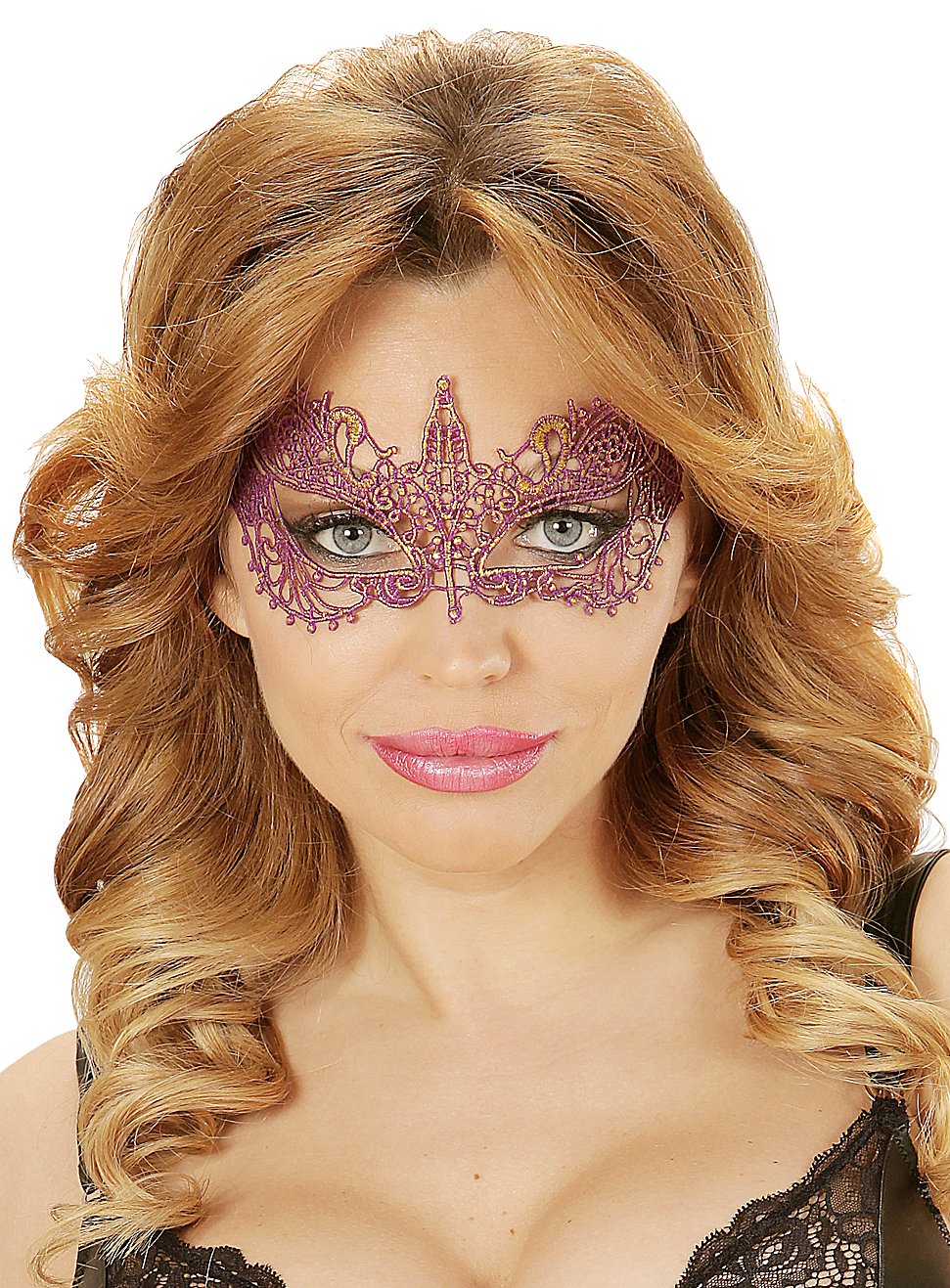 Spitzenmaske lila