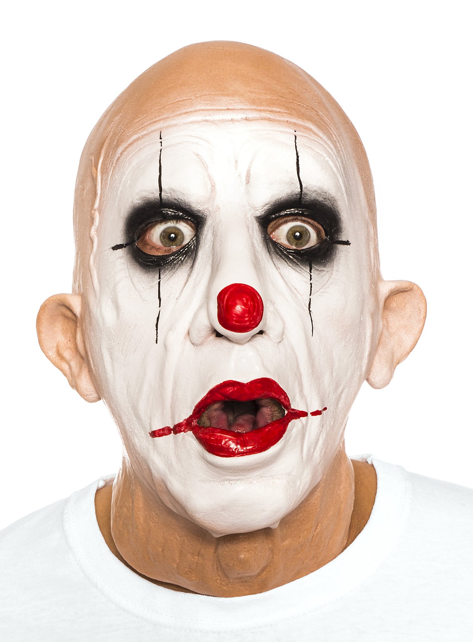 Old clown mask made of foam latex
