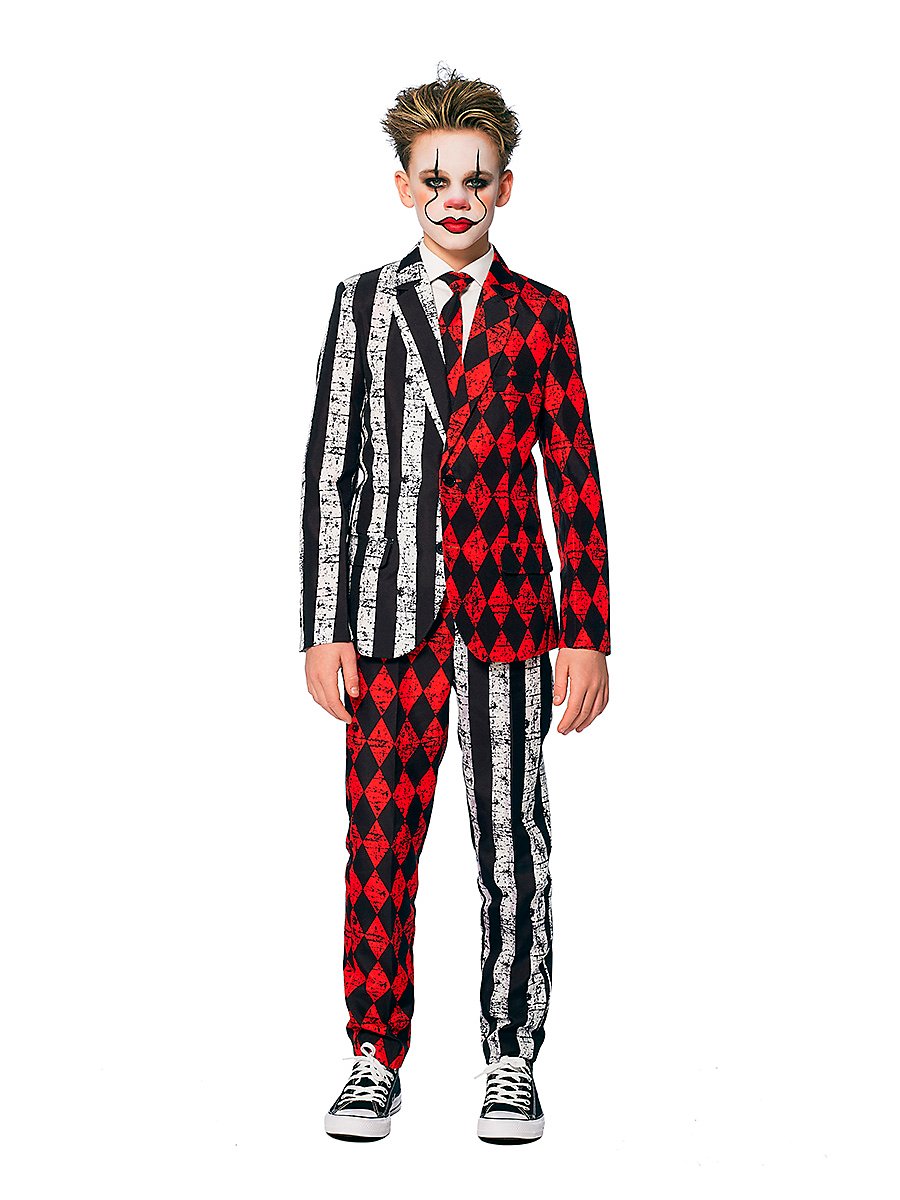 SuitMeister Boys Twisted Circus Anzug für Kinder | Halloween Kostüm für Jungen | Größe: 98-116 | Farbe: Schwarz