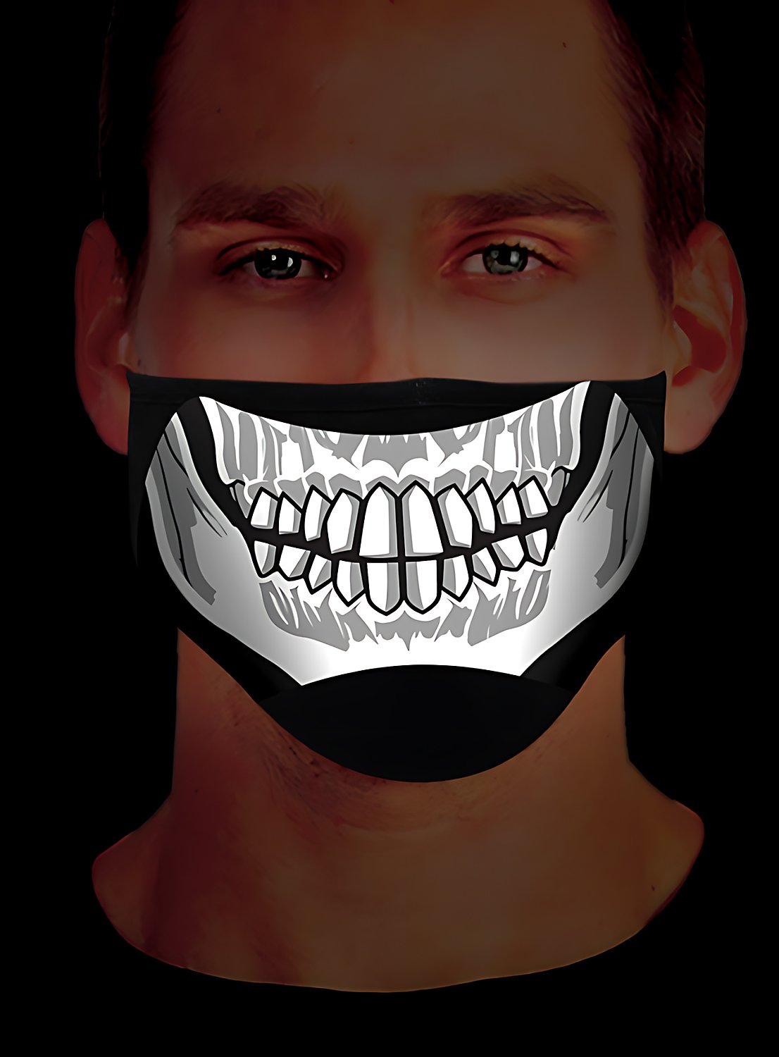 Skelett Mundmaske | Halloween Maske | Größe: | Farbe: Weiß