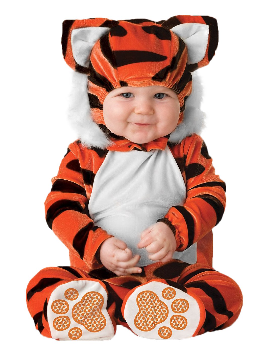 Dschungeltiger Babykostüm | Halloween Kostüm für Kinder | Größe: 50-68 | Farbe: Orange