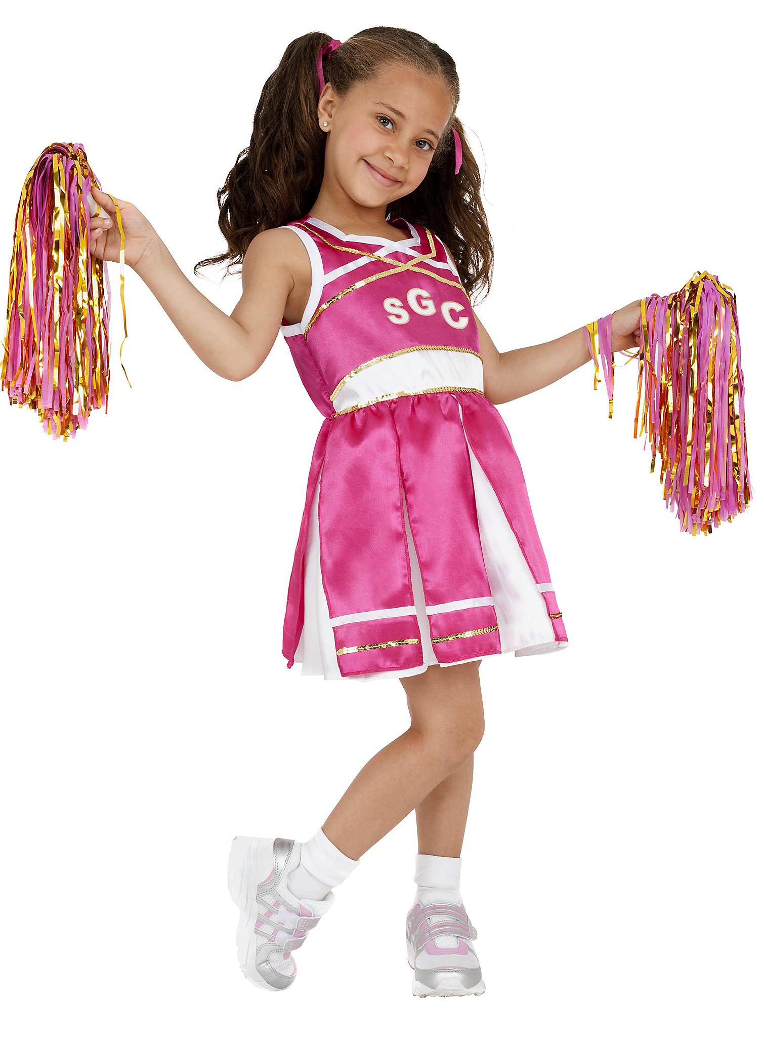 Cheerleader Kinderkostüm | Halloween Kostüm für Mädchen | Größe: 146-158 | Farbe: Pink