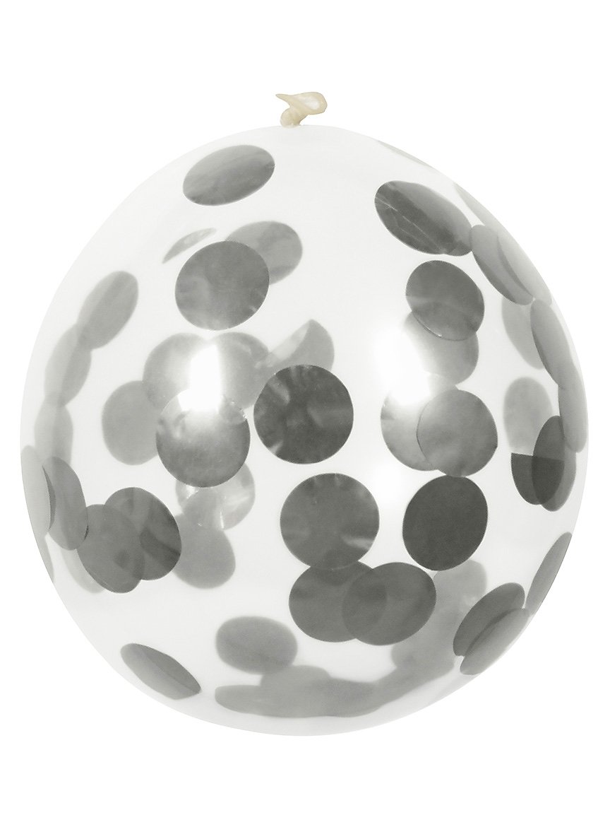 Globos De Confeti Plateados 5 Piezas