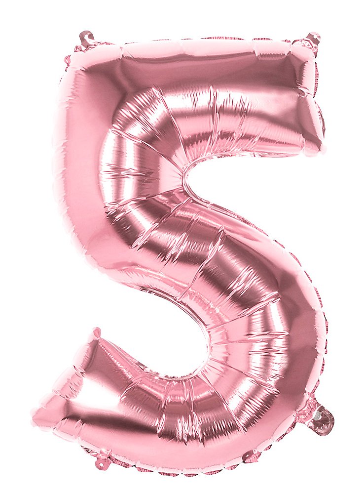 Folienballon Zahl 5 rosegold 86 cm