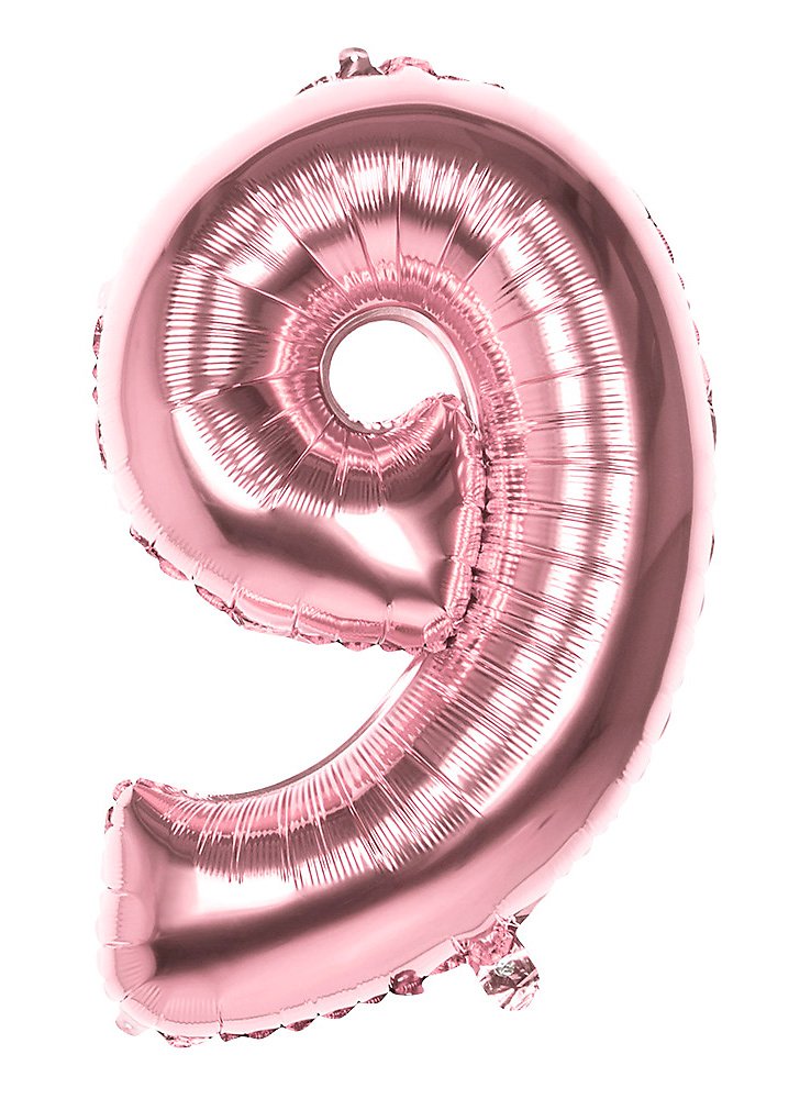 Folienballon Zahl 9 rosegold 86 cm