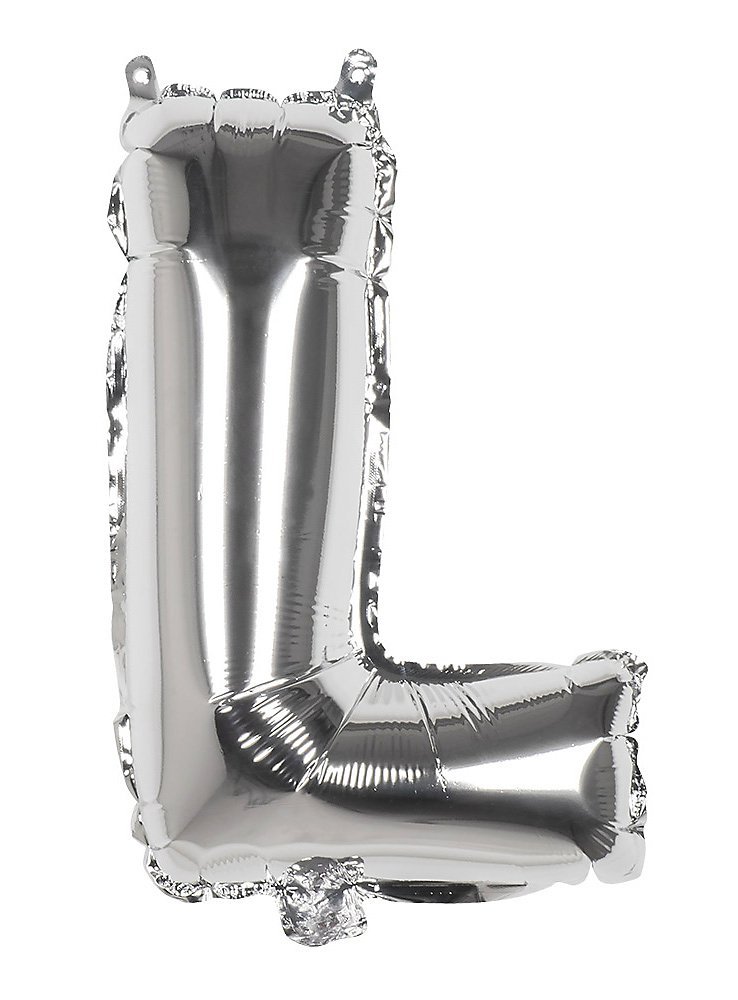Folieballon letter L zilver 36 cm