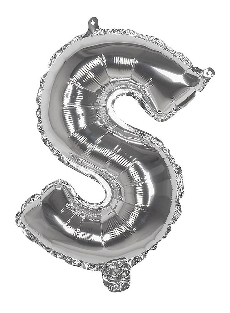 Folieballon letter S zilver 36 cm