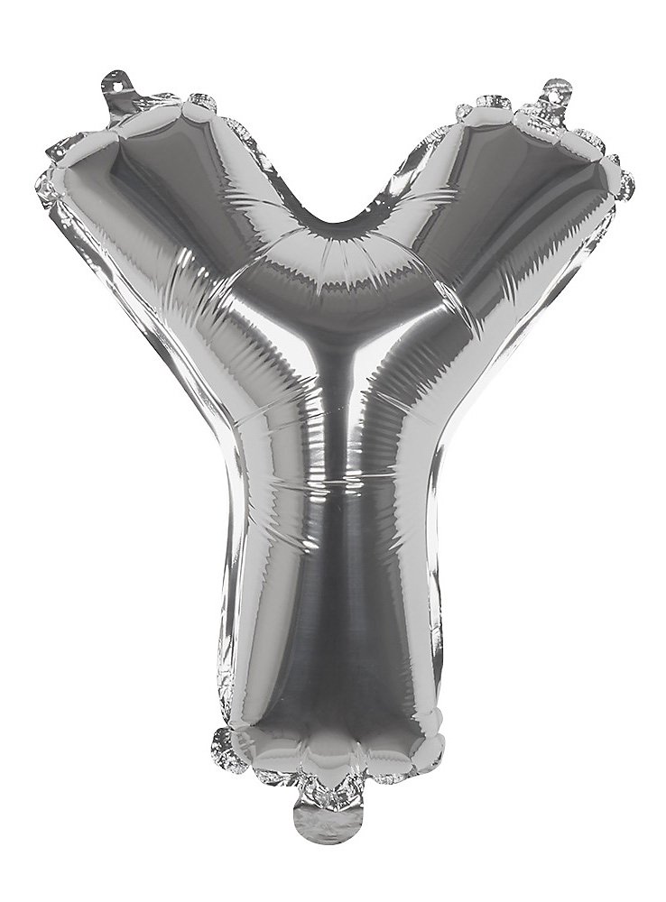 Folieballon letter Y zilver 36 cm