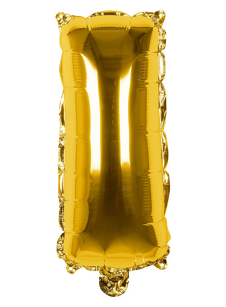 Foil balloon letter I gold 36 cm