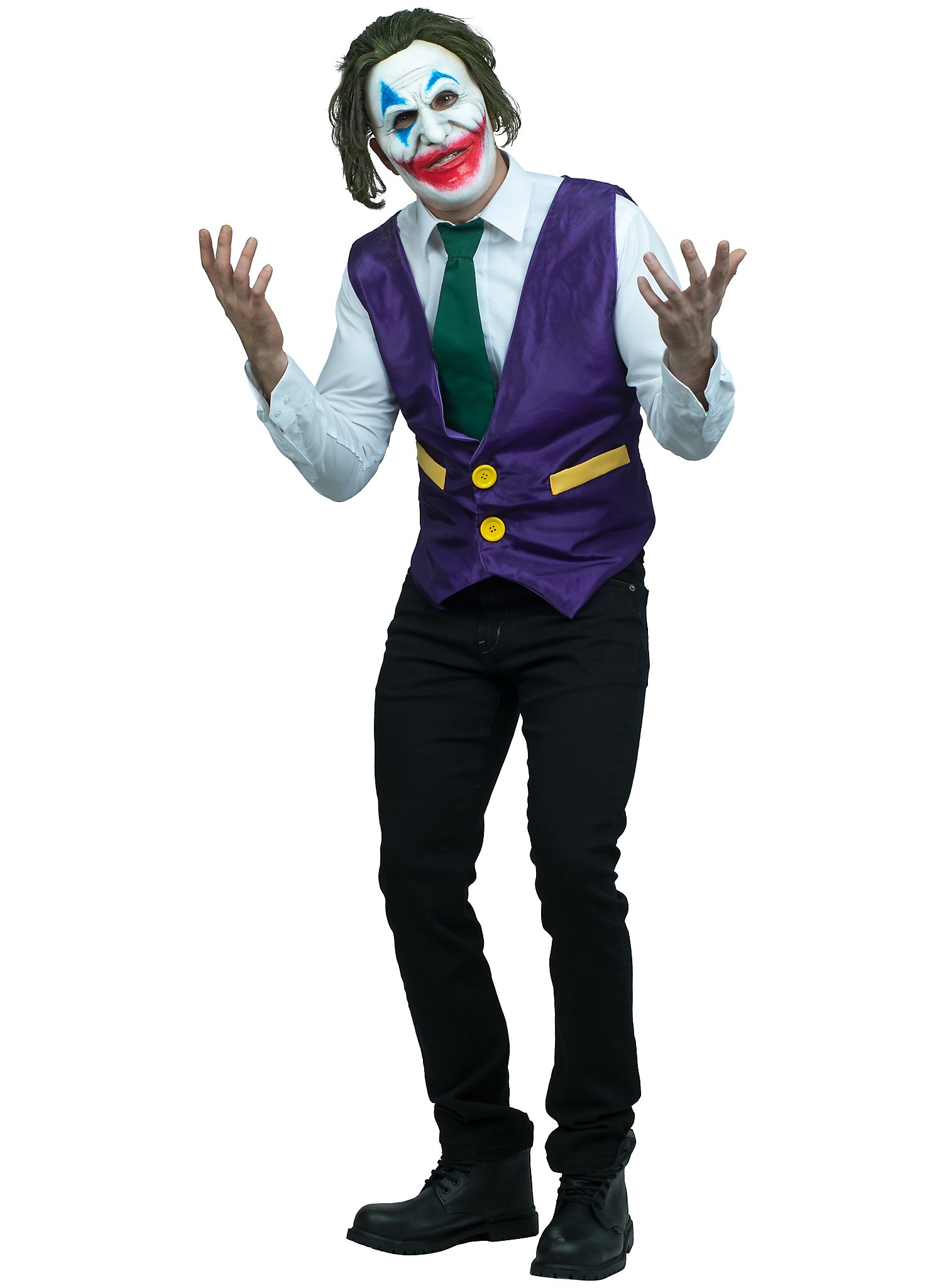 Joke Clown Kostüm | Halloween Kostüm für Männer | Größe: | Farbe: Lila