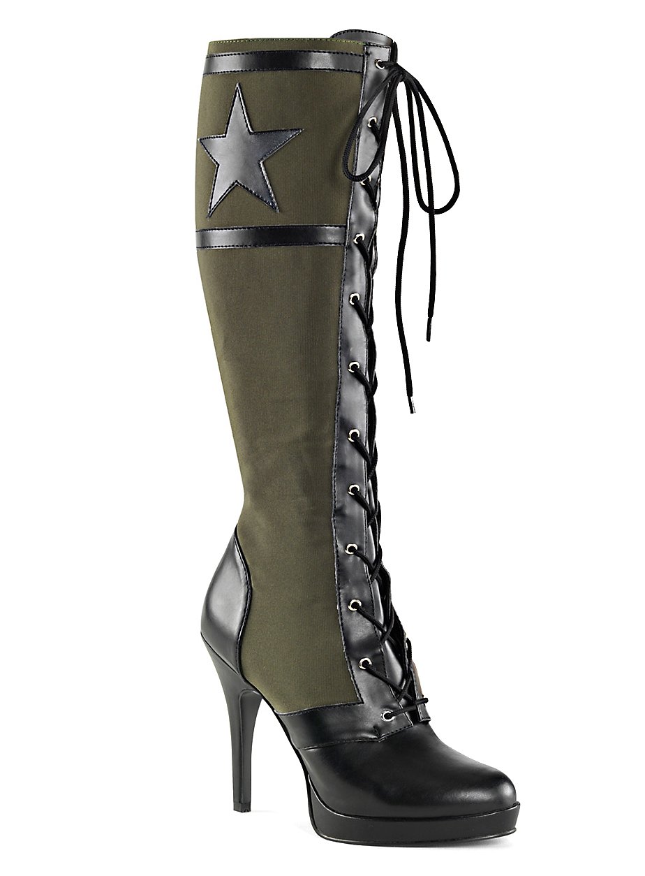 Botas De Tacón Alto De Comandante