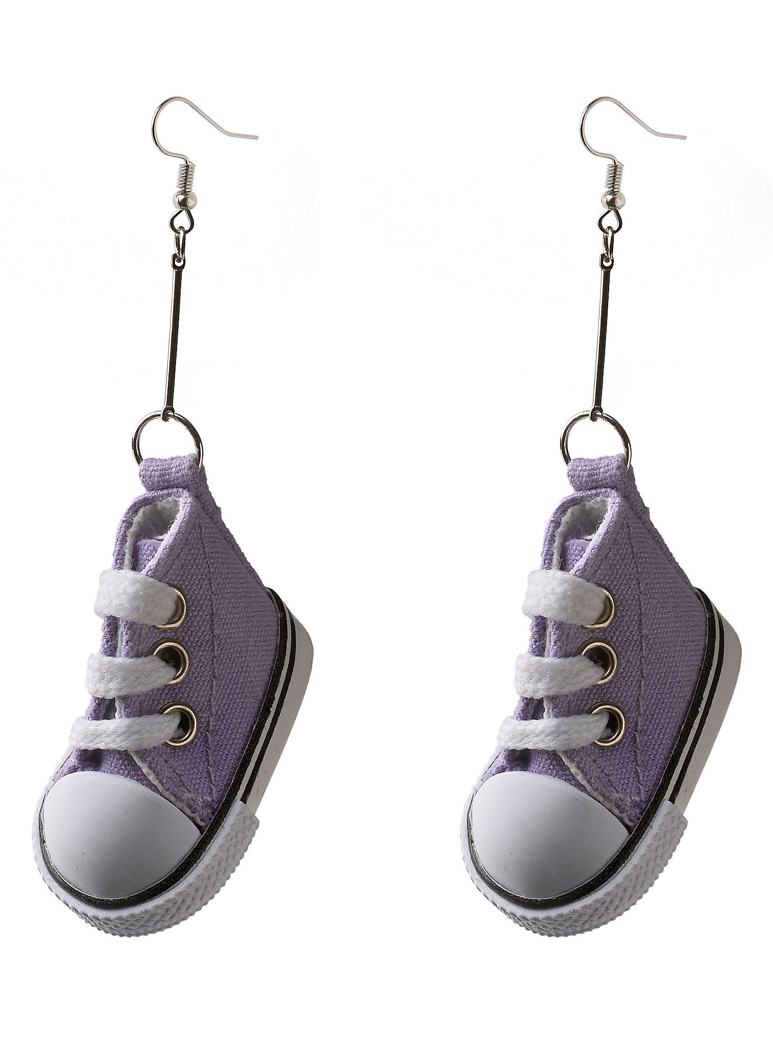 Sneaker earrings purple