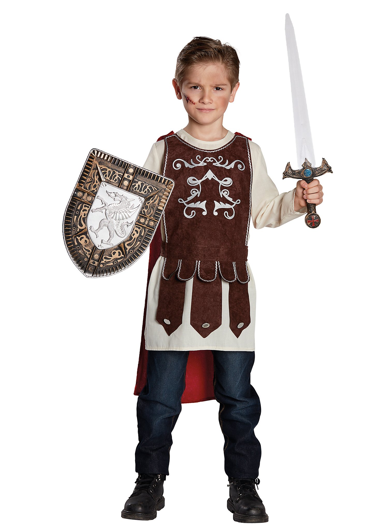 Gladiator Kinderkostüm | Halloween Kostüm für Jungs | Größe: 152 | Farbe: Braun