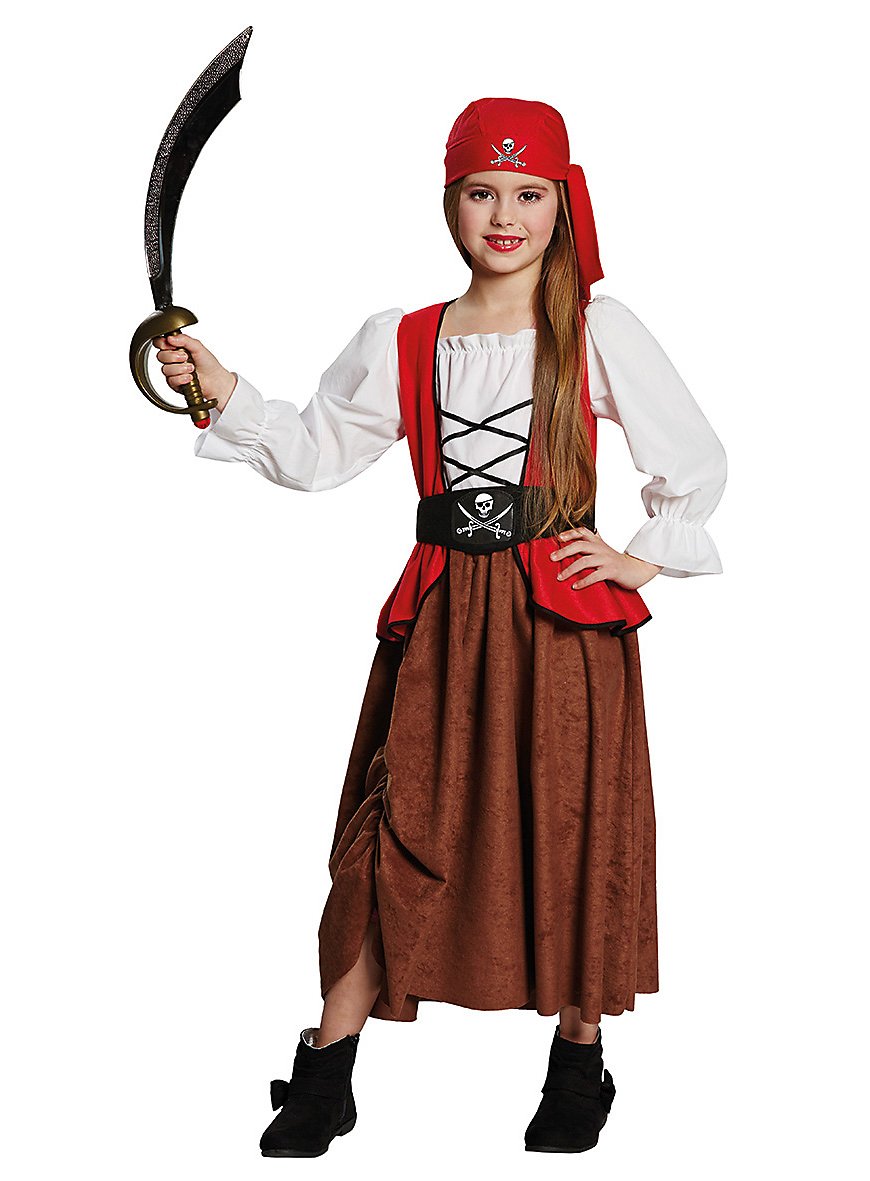 Anne Bonny Piratin Kinderkostüm | Piratenkostüm für Mädchen | Größe: 116 | Farbe: Braun
