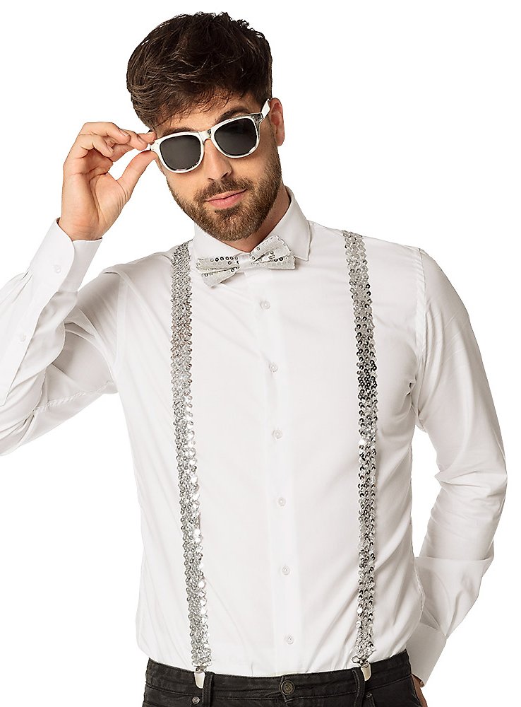 Zilverglitter accessoire-set