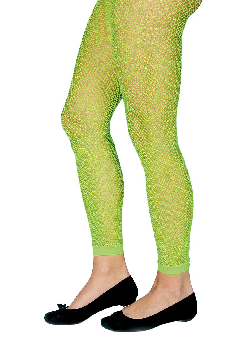 Fishnet Leggings neon-grün Größe S-M