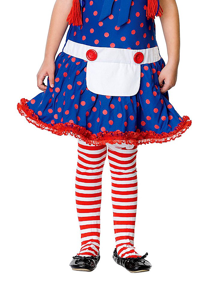 Collant a righe bianche e rosse per bambini