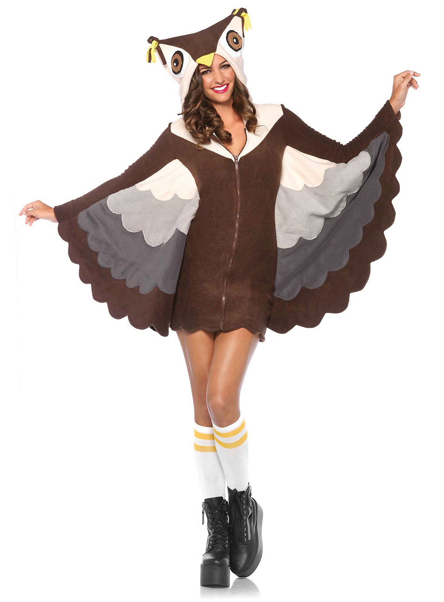 Vestito con cappuccio da gufo