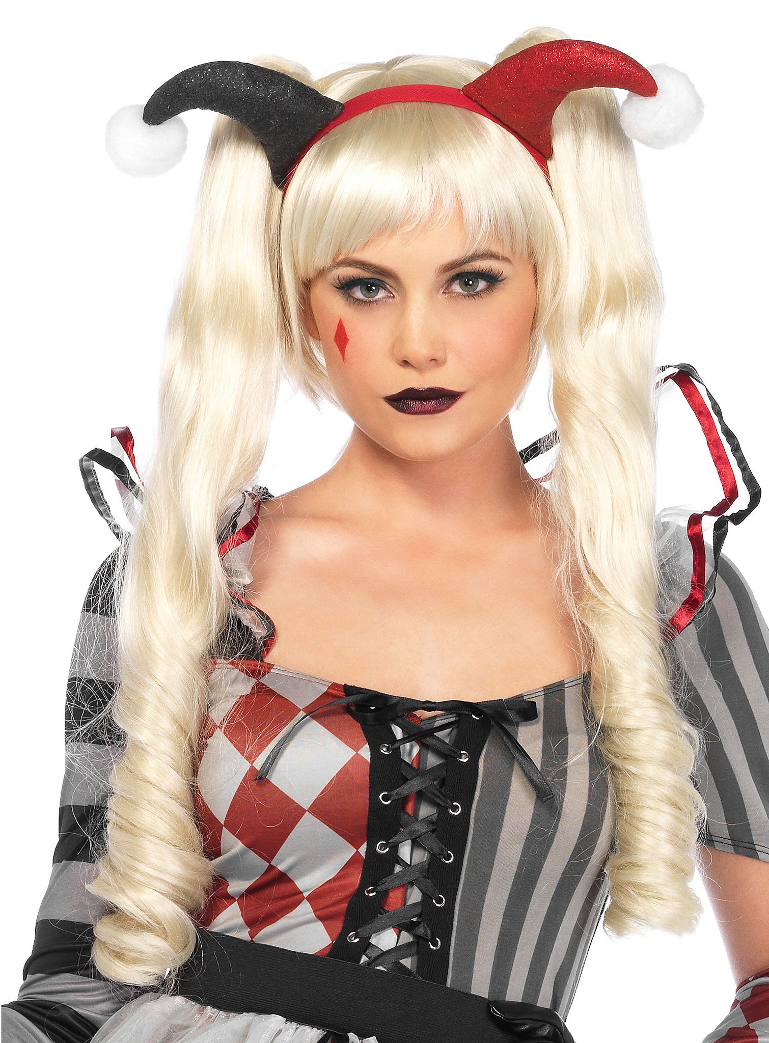 Puppe Perücke mit Zopf-Clips blond Puppe Perücke mit Zopf-Clips blond
