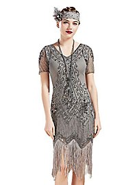 1920'erne Charleston Kjole Clara Sølvgrå