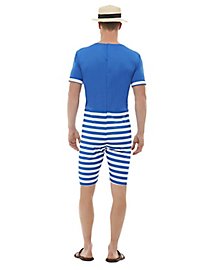 20er Jahre Badeanzug Kostüm blau