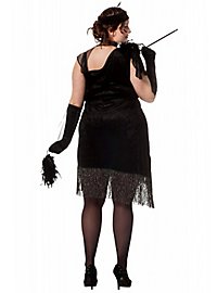 20er Jahre Samtkleid mit Glitterfransen