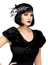 20s plush stole black