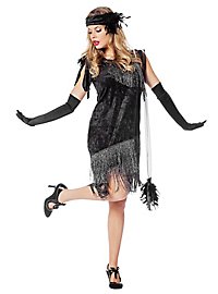20s velvet dress with glitter fringe