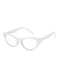 50er Brille weiß