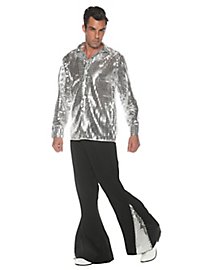 70er Jahre Disco Dancer Kostüm für Männer silber