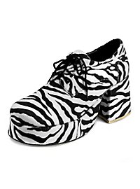 70's Platform Shoes Men zebra
