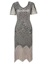 Abito Charleston anni '20 Clara grigio-argento