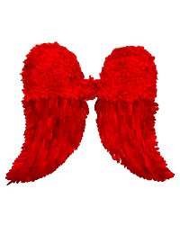 Alas De Ángel Rojas Con Plumas