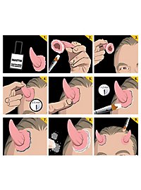 Application de cornes de diable claires en latex