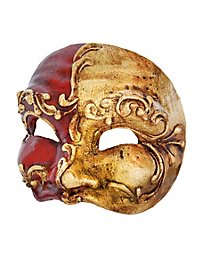Arlecchino piccolo rosso oro maschera veneziana in miniatura