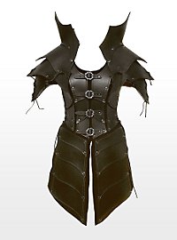 Armure de sorcière guerrière en cuir noir